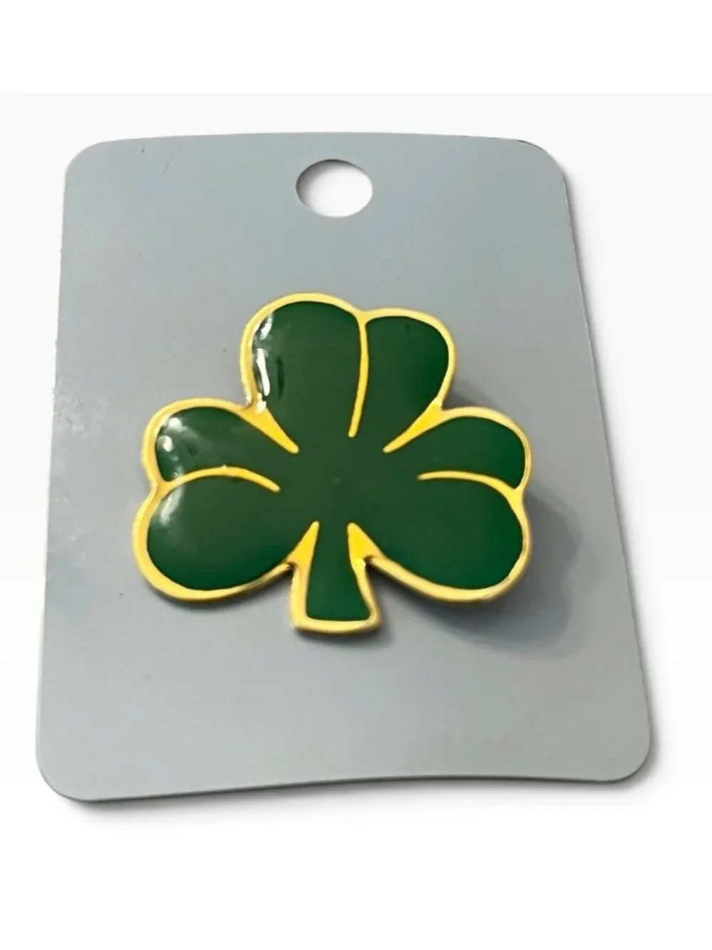 University of Notre Dame Shamrock 3 Leaf Clover Pin St Patrick's Day Vintage